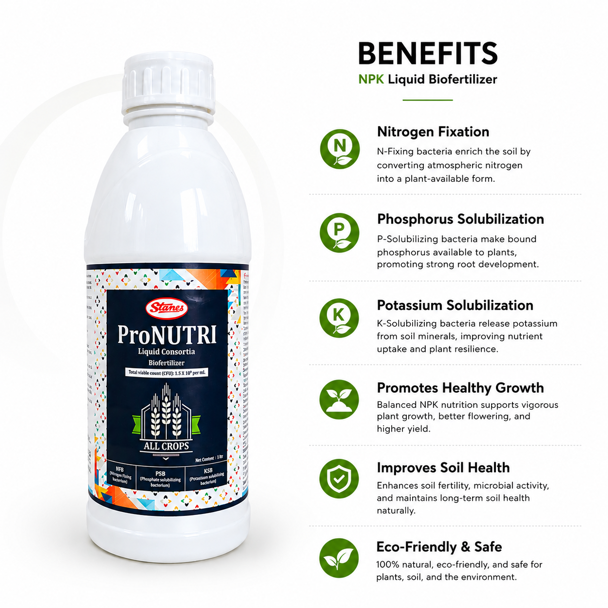 T.Stanes Pro NUTRI Liquid consortia NPK (Bio fertilizer)1ltr T. Stanes