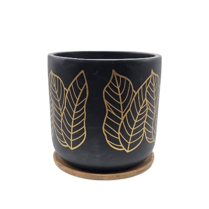 Terra-cotta pot - Leaf print Matihaat